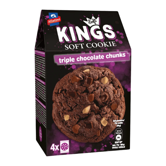 Kings Soft Cookie Triple Chocolate Chunks (160g) Allatini von Allatini bei Araxxon - Hochwertiges griechisches Produkt. Kings Soft Cookie Triple Chocolate Chunks (160g) Allatini από Allatini στο Araxxon - Αυθεντικό ελληνικό προϊόν.